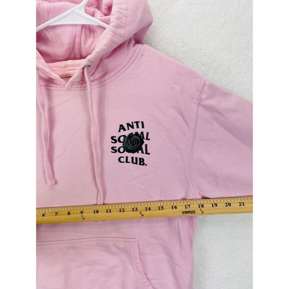 Anti Social Social Club Bat Emoji Hoodie Women’s S Pink Graphic Pullover Street - Picture 8 of 12